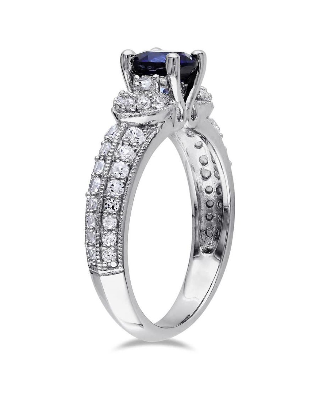 Amour Blue Created And Created Sapphire Engagement Ring for men