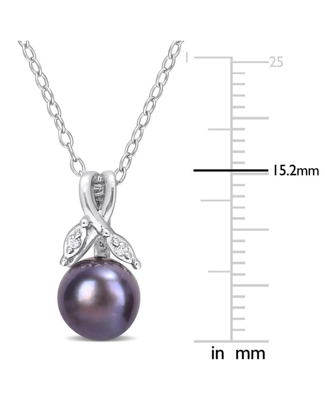 Amour Metallic 7.5-8Mm Freshwater Cultured Pearl And Diamond Accent Floral Pendant With Chain for men