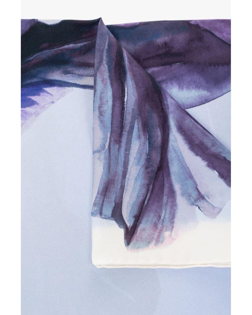 Ferragamo Blue Floral Iris Print Silk Scarf for men