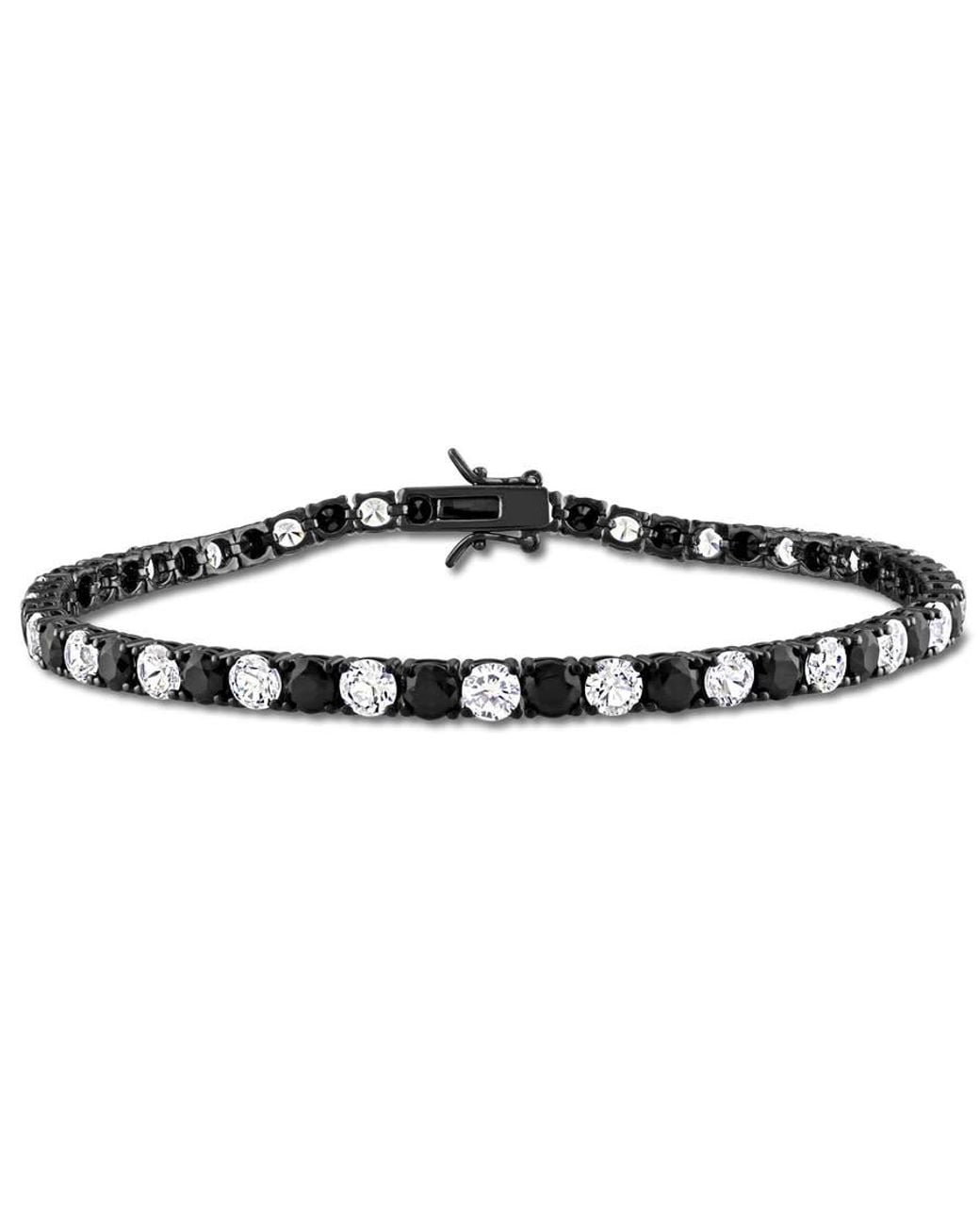 Amour Black 17 Ct Tgw Created And Sapphire Tennis Bracelet for men