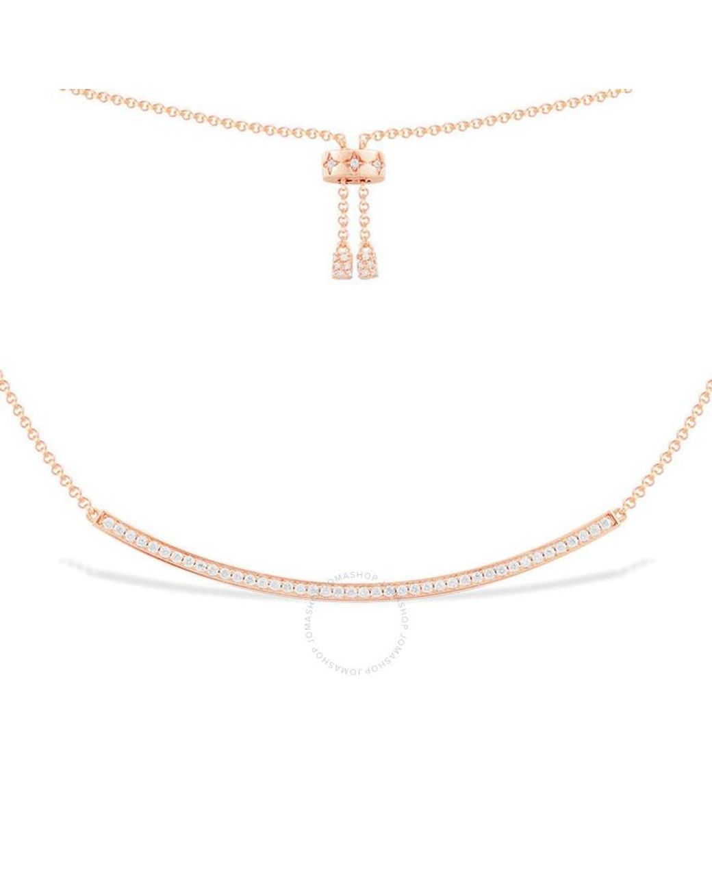 Apm Monaco Rose Dainty Pave Adjustable Necklace in White | Lyst