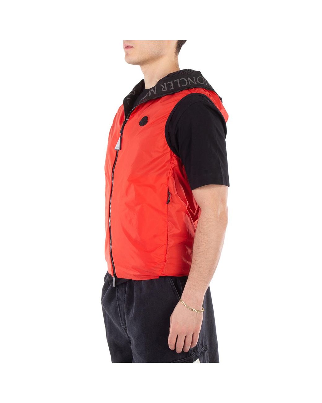Moncler Red Reflective Logo Hooded Jacket, Brand Size 1 (Small) for men