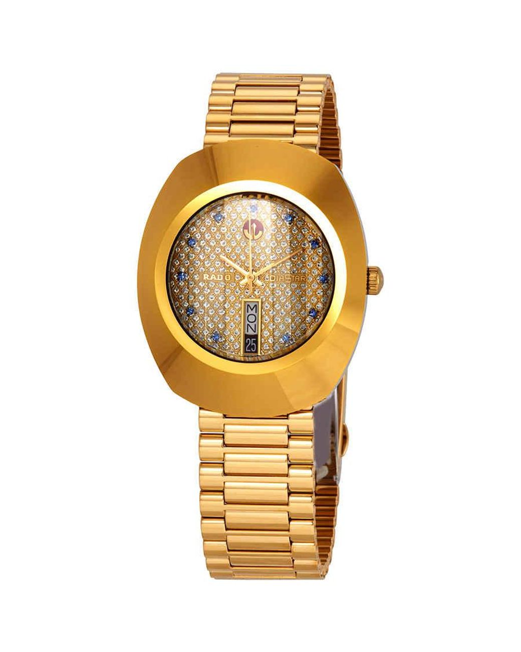 Rado The Original Automatic Unisex Watch in Blue,Gold Tone,Yellow