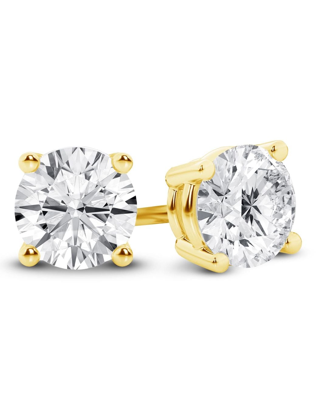 Brilliant Diamond Metallic 14K Igi Certified 5 Carat Round Cut Lab Grown Diamond Stud Earrings For Vs Clarity, E-F Color for men