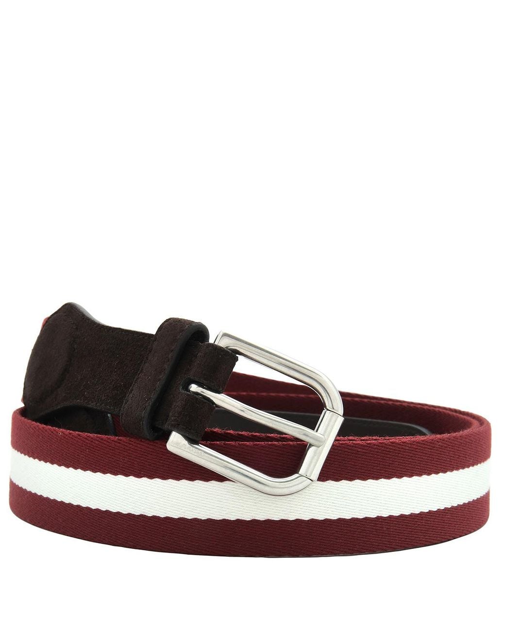 Bally Red Melvin 35 Mm Striped Belt, Cm for men