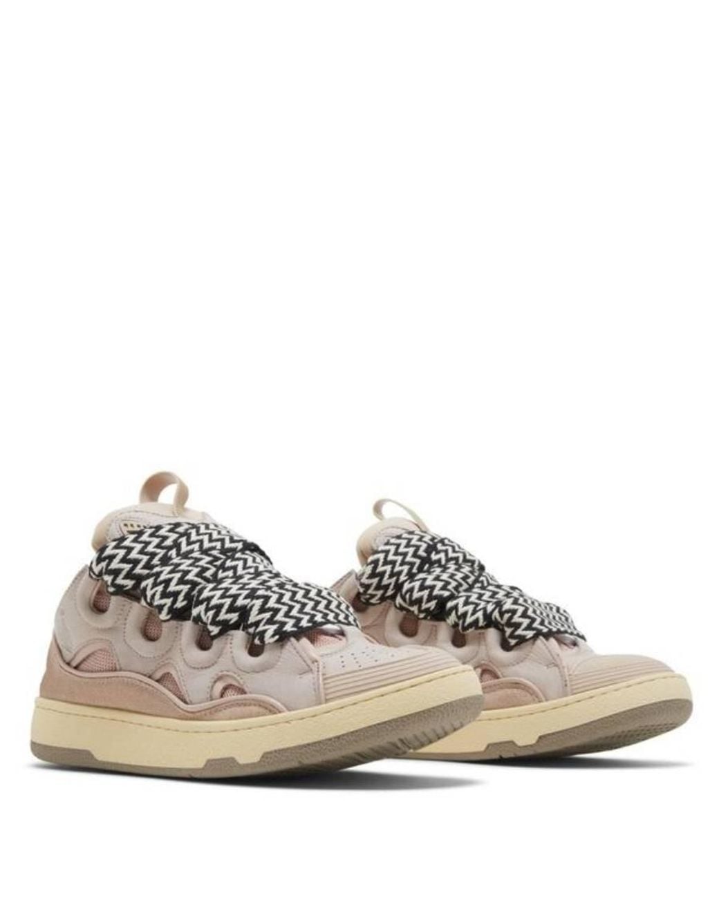 Lanvin Pink Pale Curb Sneakers, Brand Size 35 Us