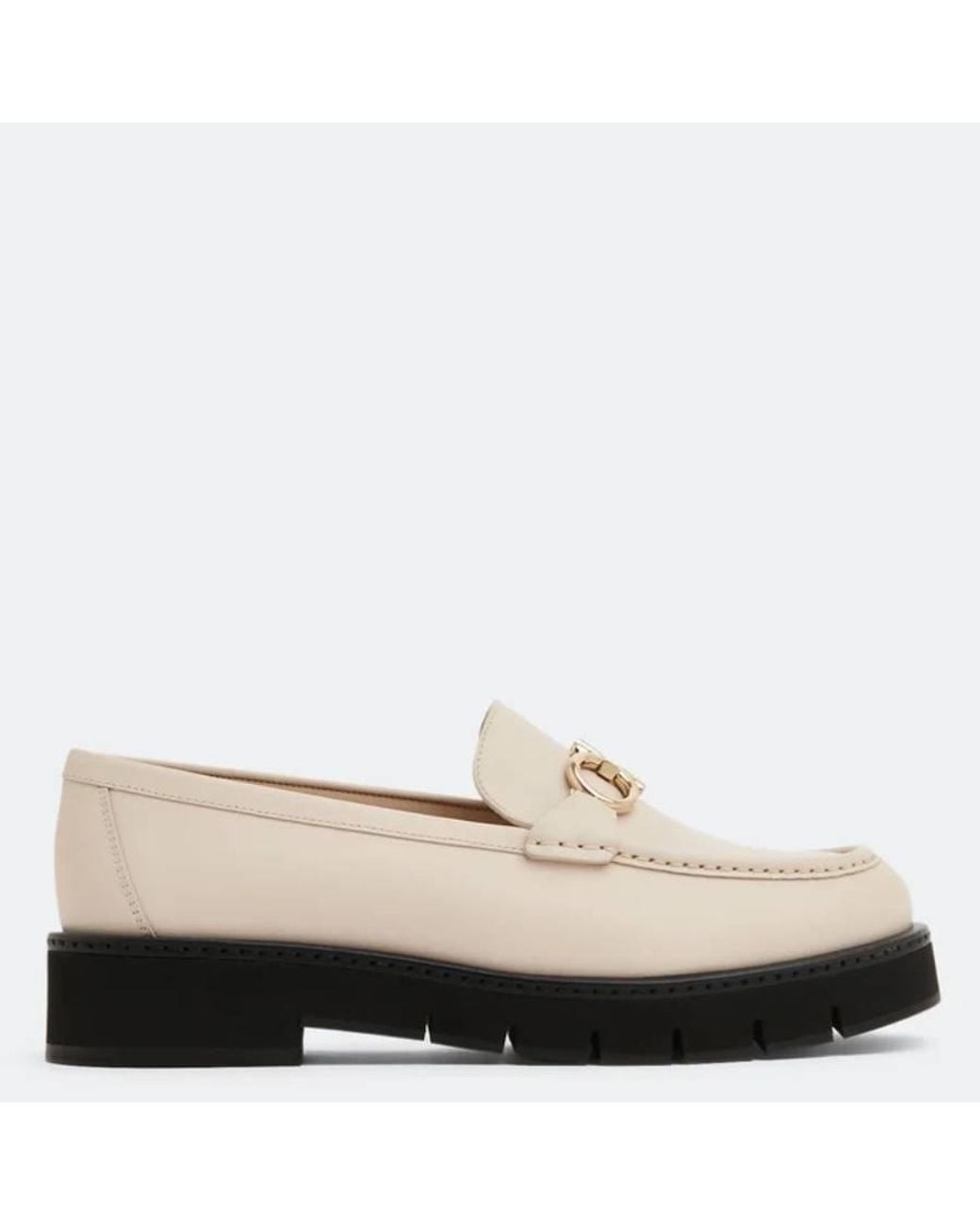 Ferragamo Natural Rolo Gancini Loafers