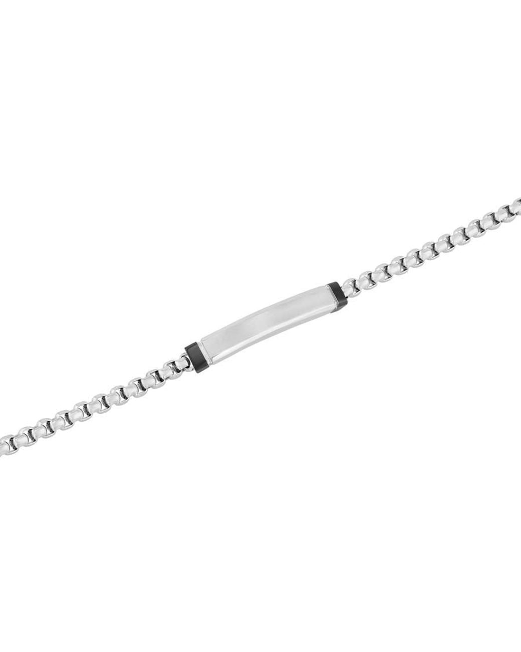 Robert Alton Metallic Stainless Steel Id Bracelet for men