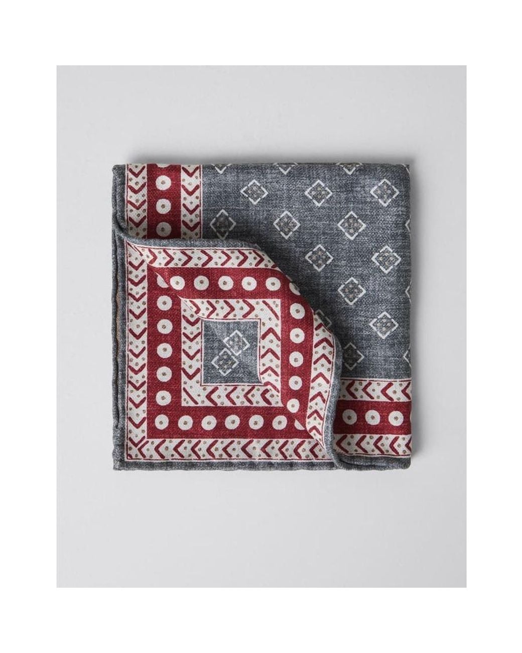 Brunello Cucinelli Metallic Silk Patterned Pocket Square for men