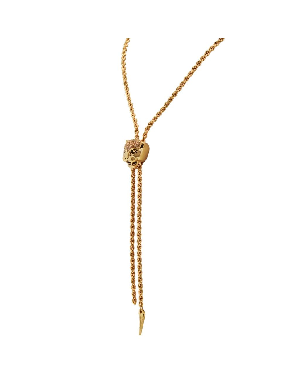 Roberto Cavalli Metallic Crystal-Embellished Panther Necklace for men