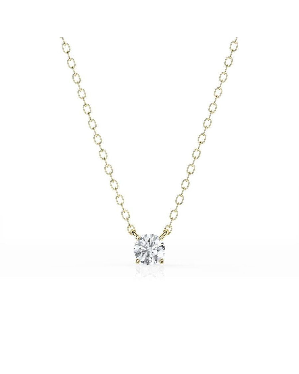 Brilliant Diamond Metallic 1/4 Carat Round Lab Grown Solitaire Diamond Pendant Necklace for men