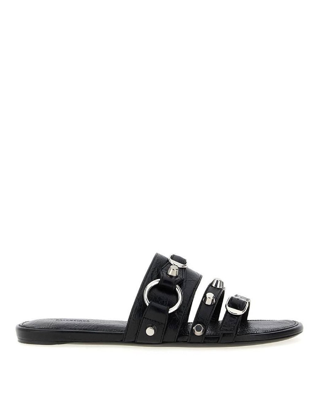 Balenciaga Black Arena Lambskin City Mule Flats, Brand Size 37 Us for men