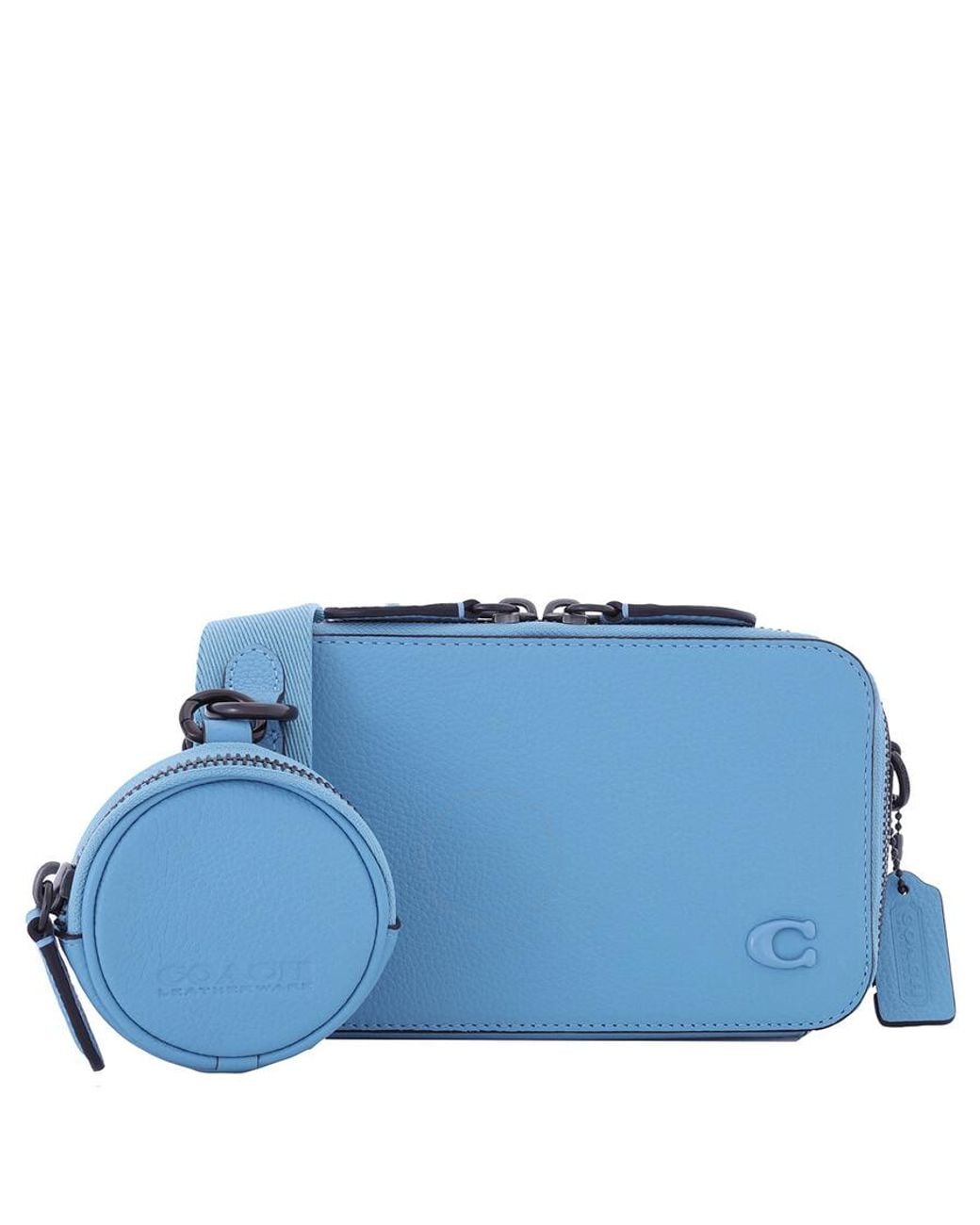 COACH Pebble Leather Charter Slim Crossbody in Blue for Men | Lyst
