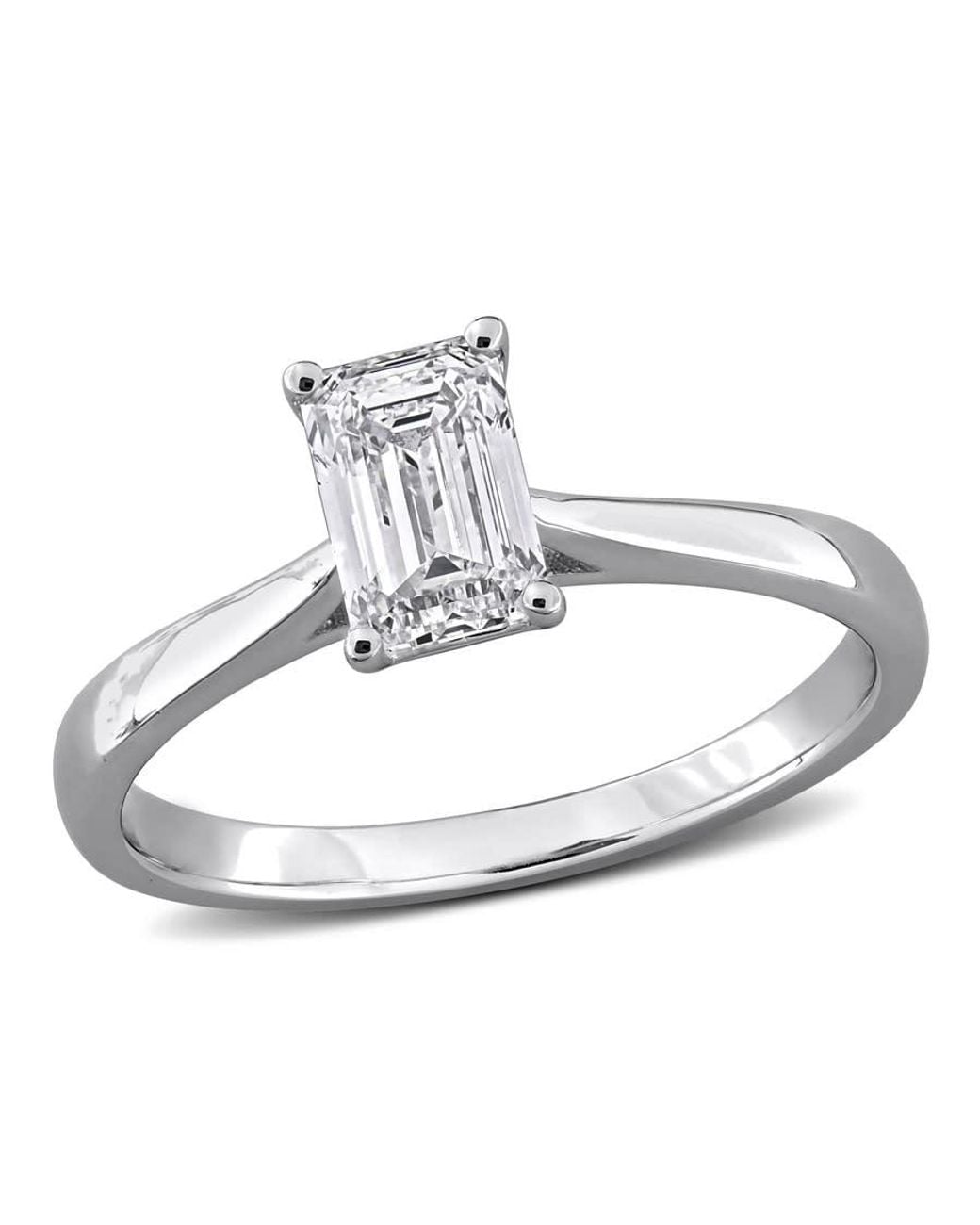 Created Forever Metallic 1Ct Tgw Emerald And Round-Cut Lab Grown Diamond Engagement Ring for men