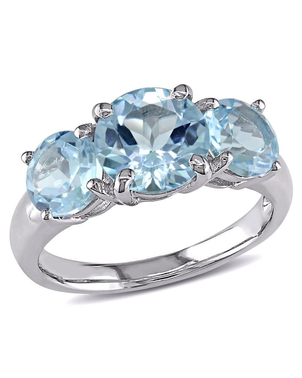 Amour Blue 4 3/8 Ct Tgw Topaz 3-Stone Ring for men