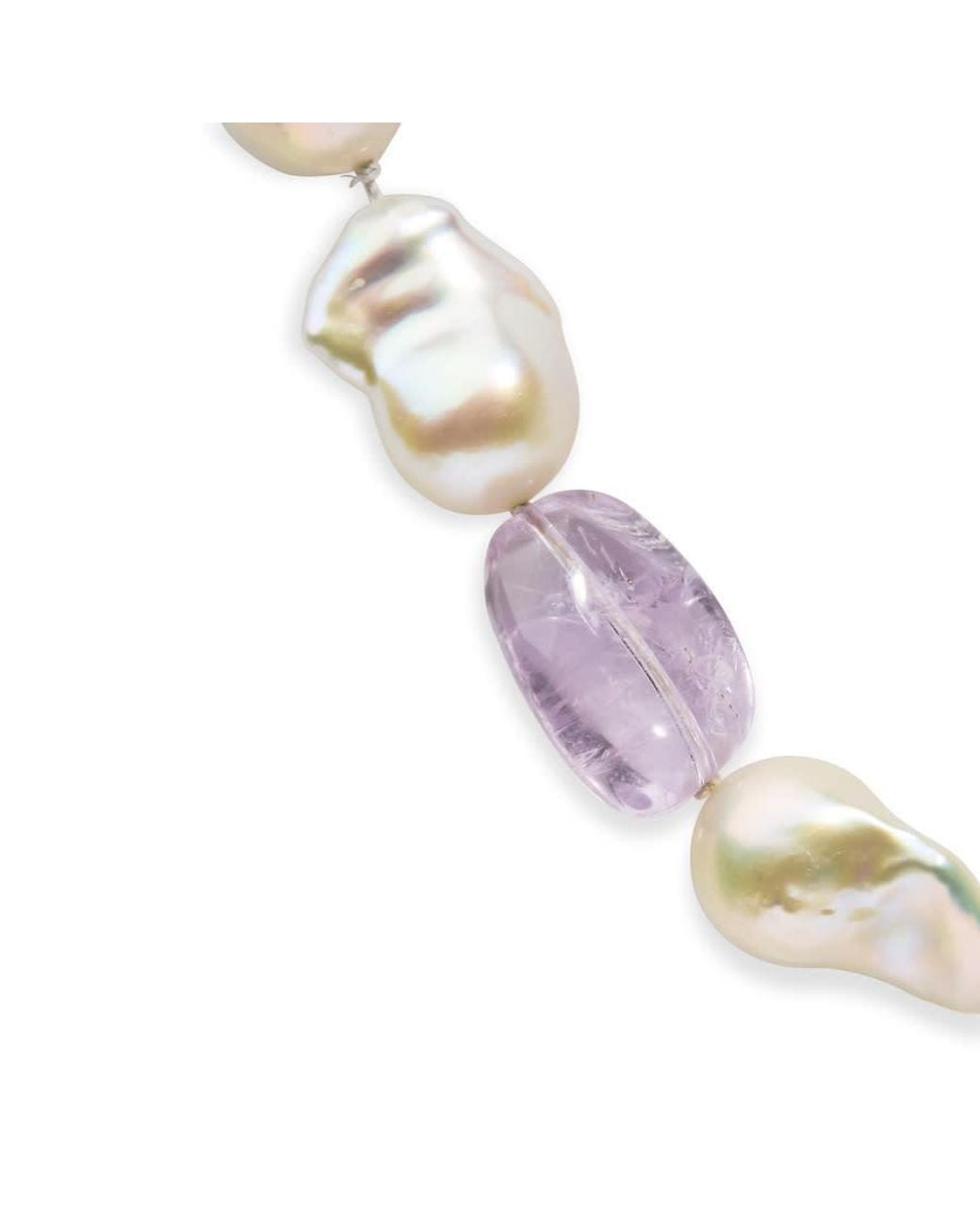Haus of Brilliance Metallic 14K Citrine, Amethyst, And Baroque Pearl Strand Necklace for men