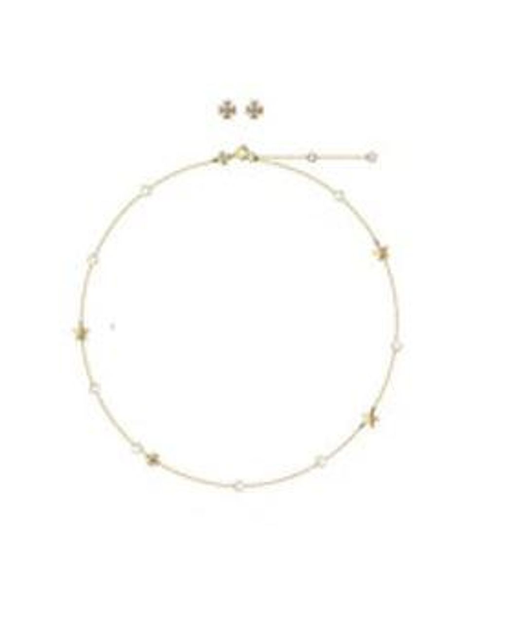 Tory Burch White Kira Necklace And Stud Earring Gift Set for men