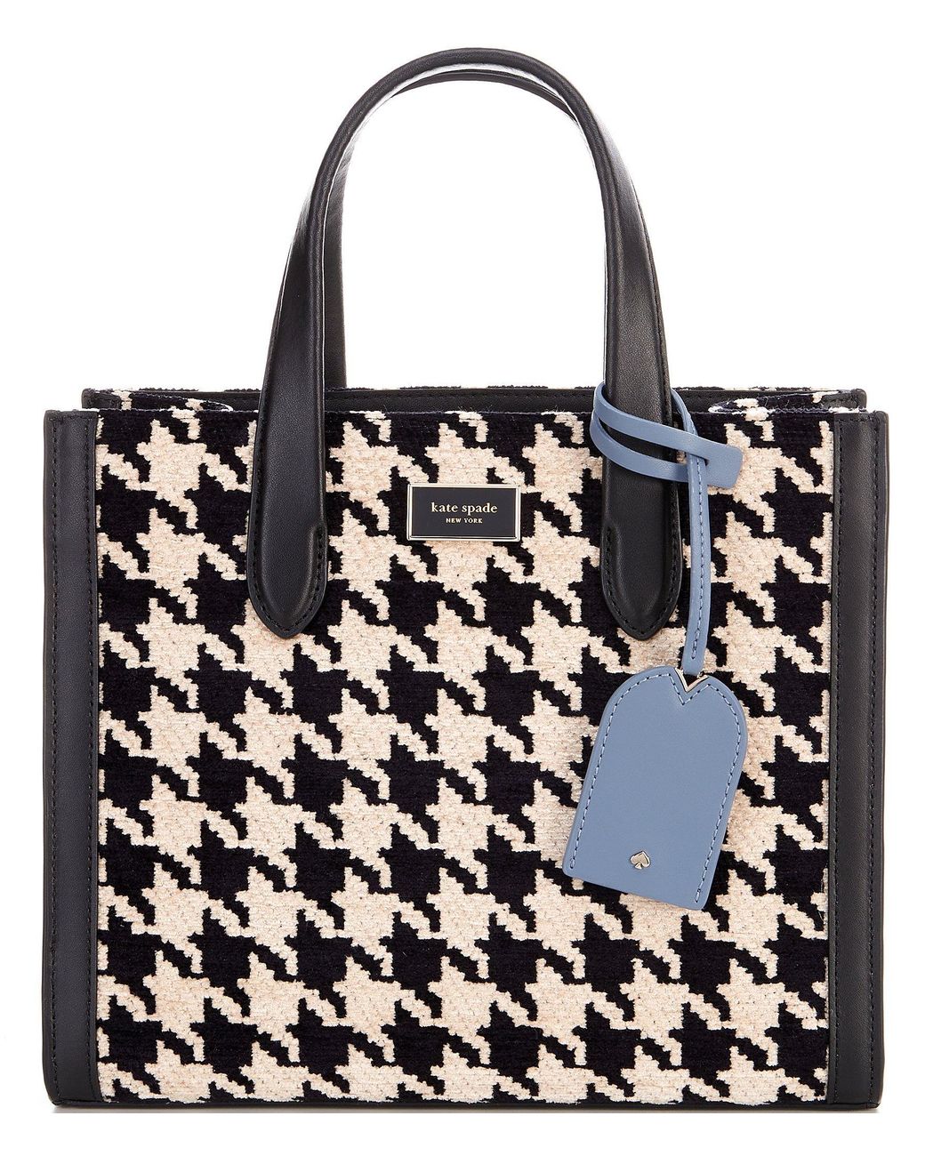 Kate Spade Manhattan Houndstooth Chenille Small Tote in Black | Lyst