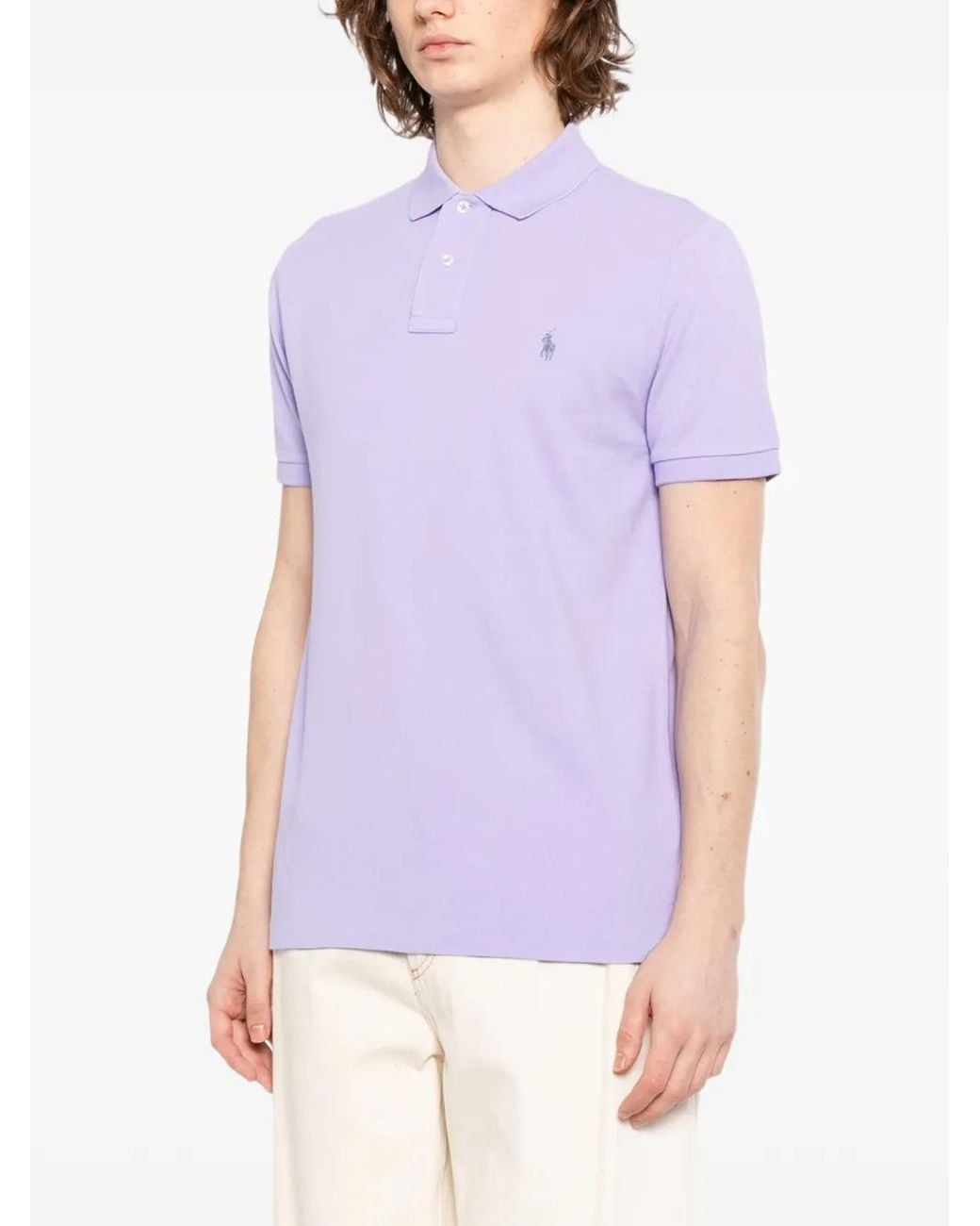 Polo Ralph Lauren Purple Custom Slim Fit Polo Shirt for men