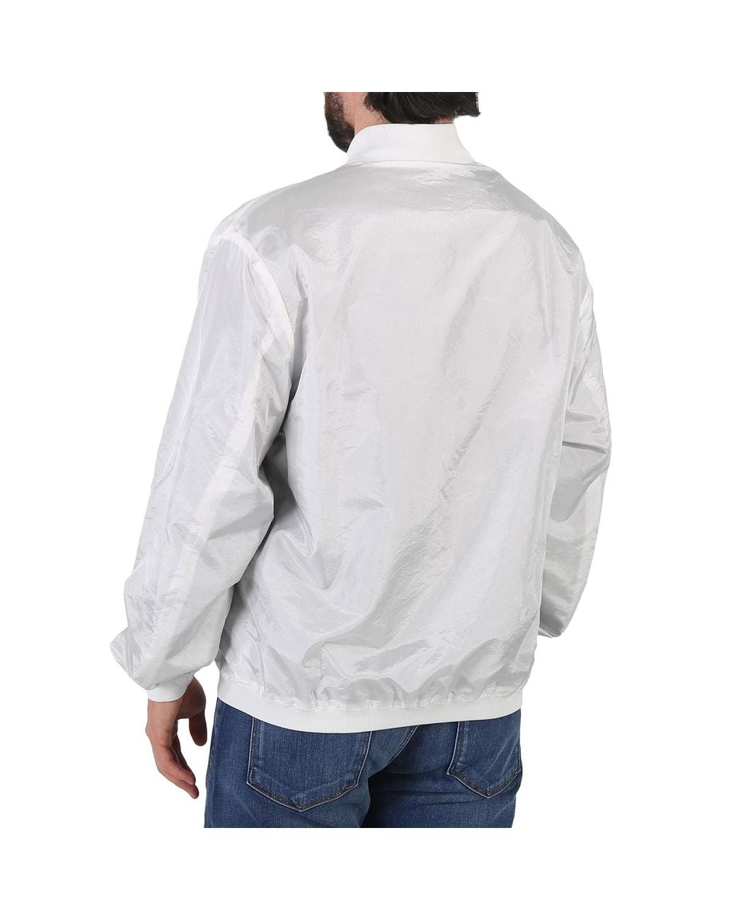 Roberto Cavalli Gray Lucky Symbols Applique Reversible Bomber Jacket, Brand Size 54 (Us for men