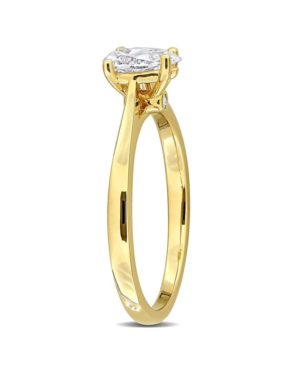 Created Forever Metallic 1/2Ct Tw Pear-Shaped And Round-Cut Lab-Grown Diamond Engagement Ring for men