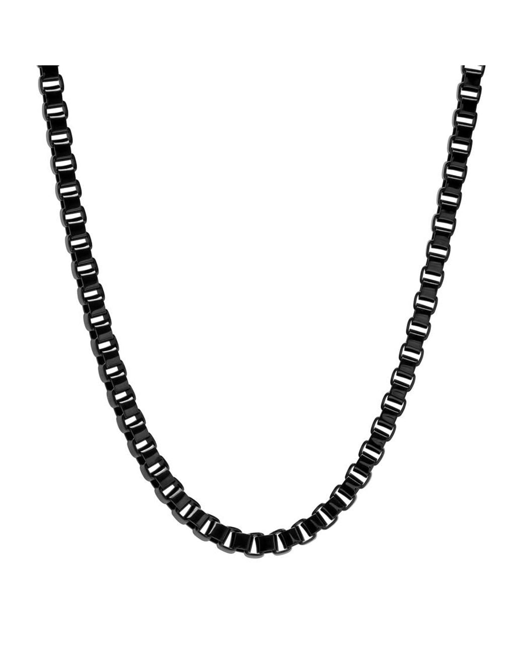 Robert Alton Metallic Box Chain Stainless Steel Necklace for men