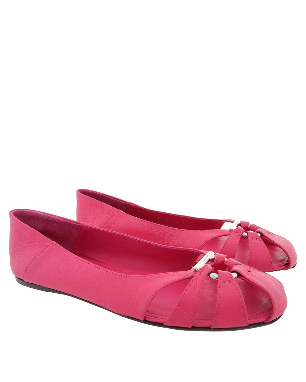 Ferragamo Pink Ferragamo Aurelie Gancini Ornament Ballet Flats, Size 7 C