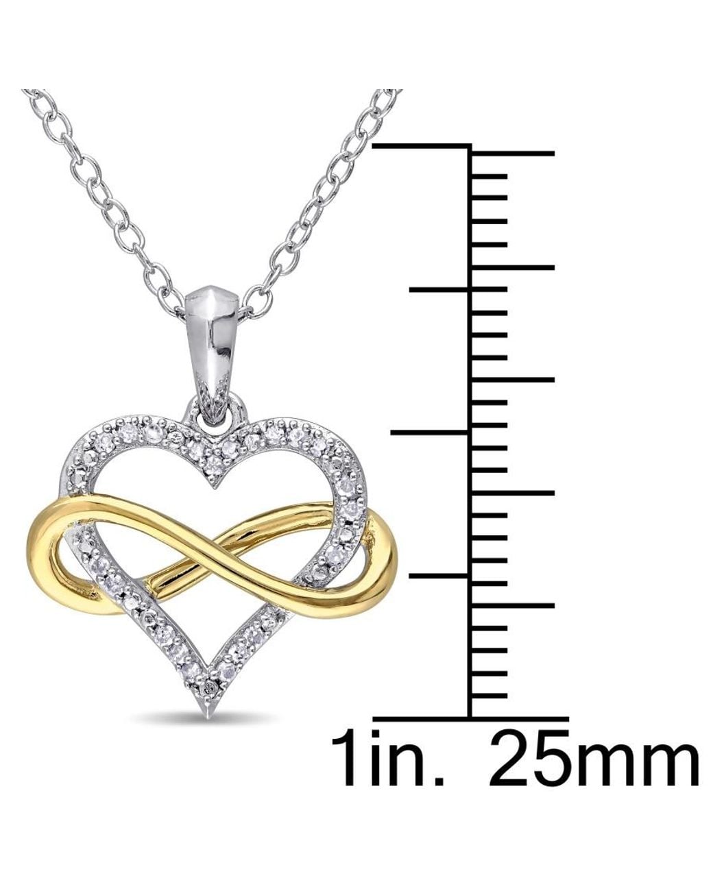 Amour Metallic 1/10 Ct Tw Diamond Infinity Heart Pendant With Chain for men