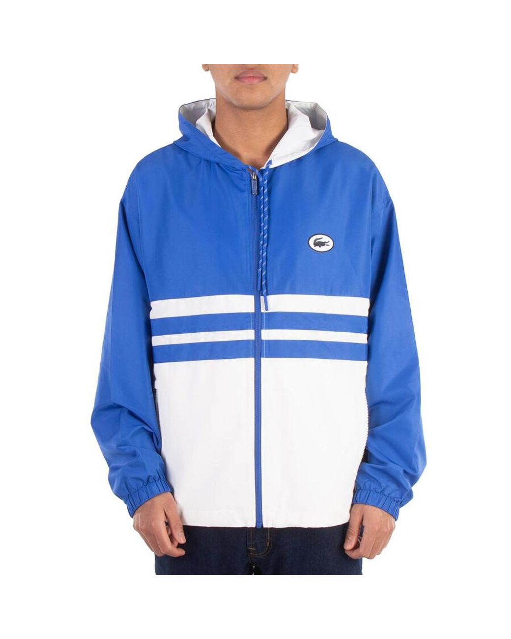 Lacoste Colorblock Hooded Windbreaker Jacket in Blue for Men Lyst UK