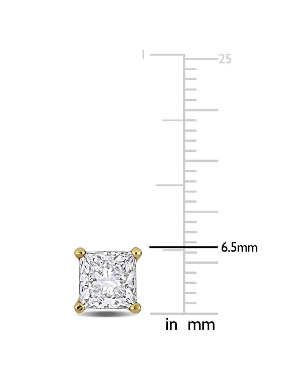 Created Forever Metallic 2 Ct Princess Lab Grown Diamond Tw Stud Earrings 14K for men