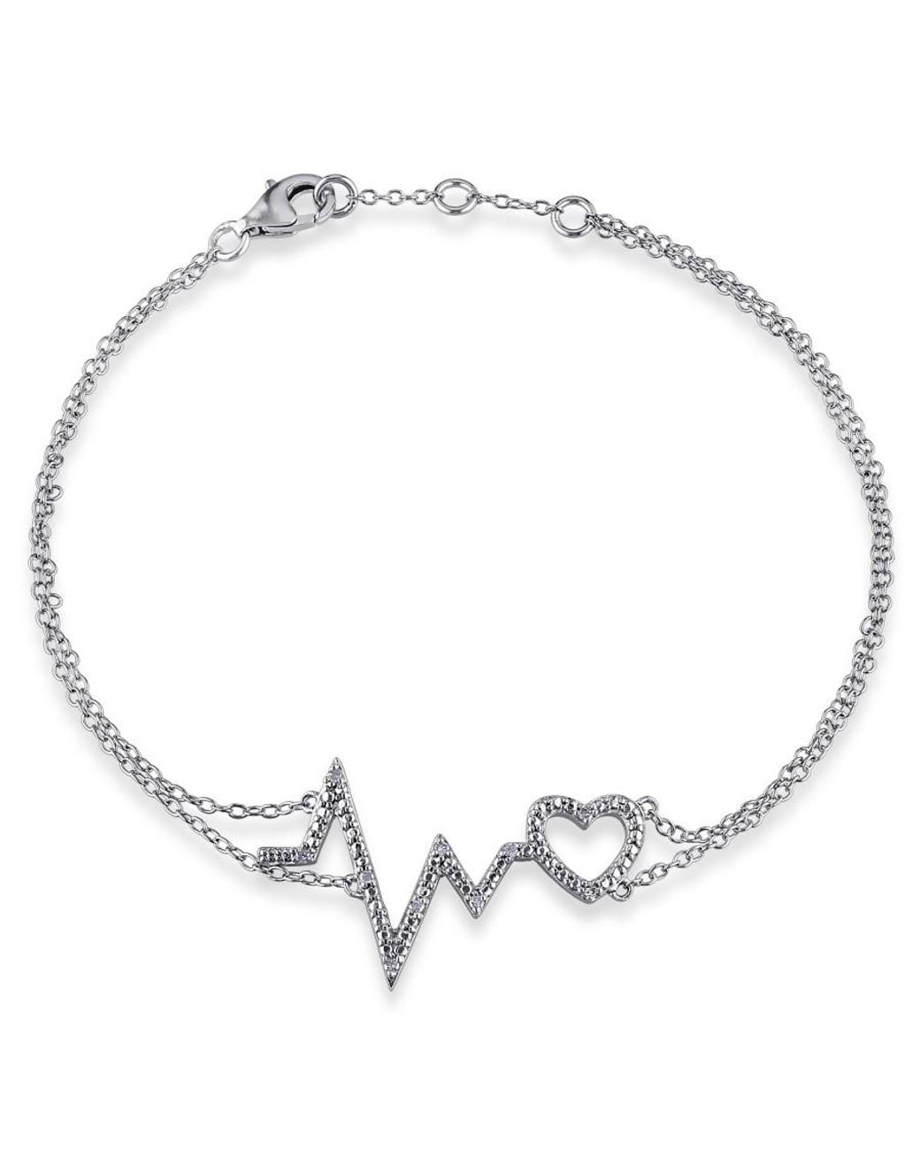 Amour Metallic Diamond Heartbeat Bracelet for men