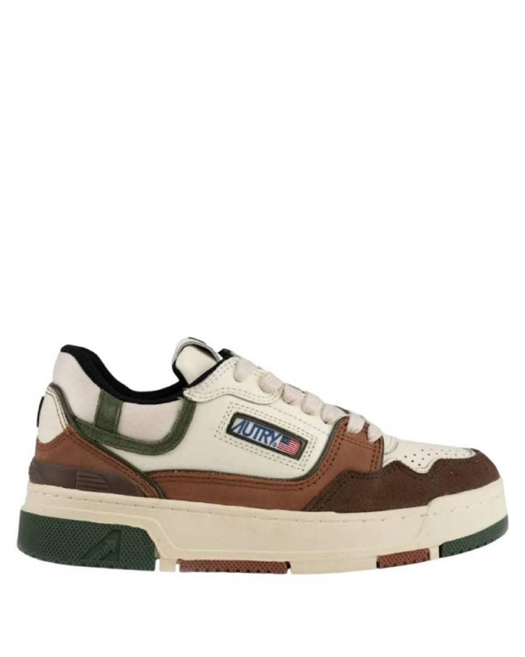 Autry Brown Clc Low-Top Panelled Sneakers, Brand Size 39 Us for men