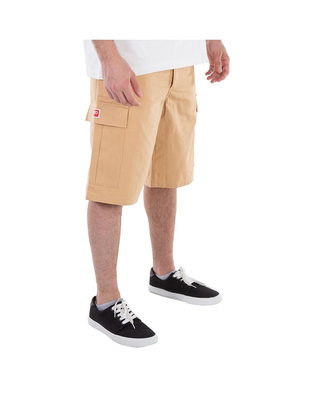 KENZO Natural Logo-Patch Cargo Shorts for men