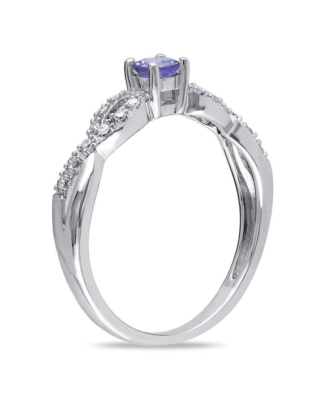 Amour Metallic 1/10 Ct Tw Diamond And Tanzanite Infinity Ring for men