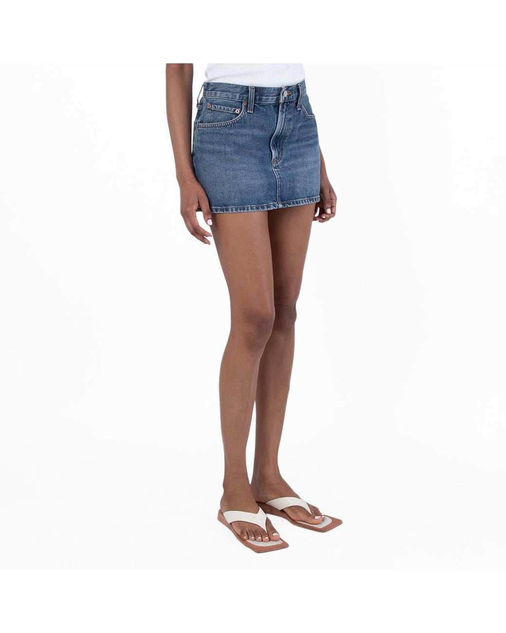 Agolde Blue Alek Mini Skirt