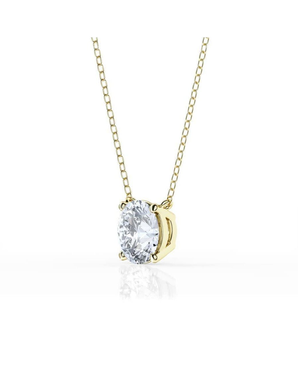 Brilliant Diamond Metallic 2 Carat Round Lab Grown Solitaire Diamond Pendant Necklace for men