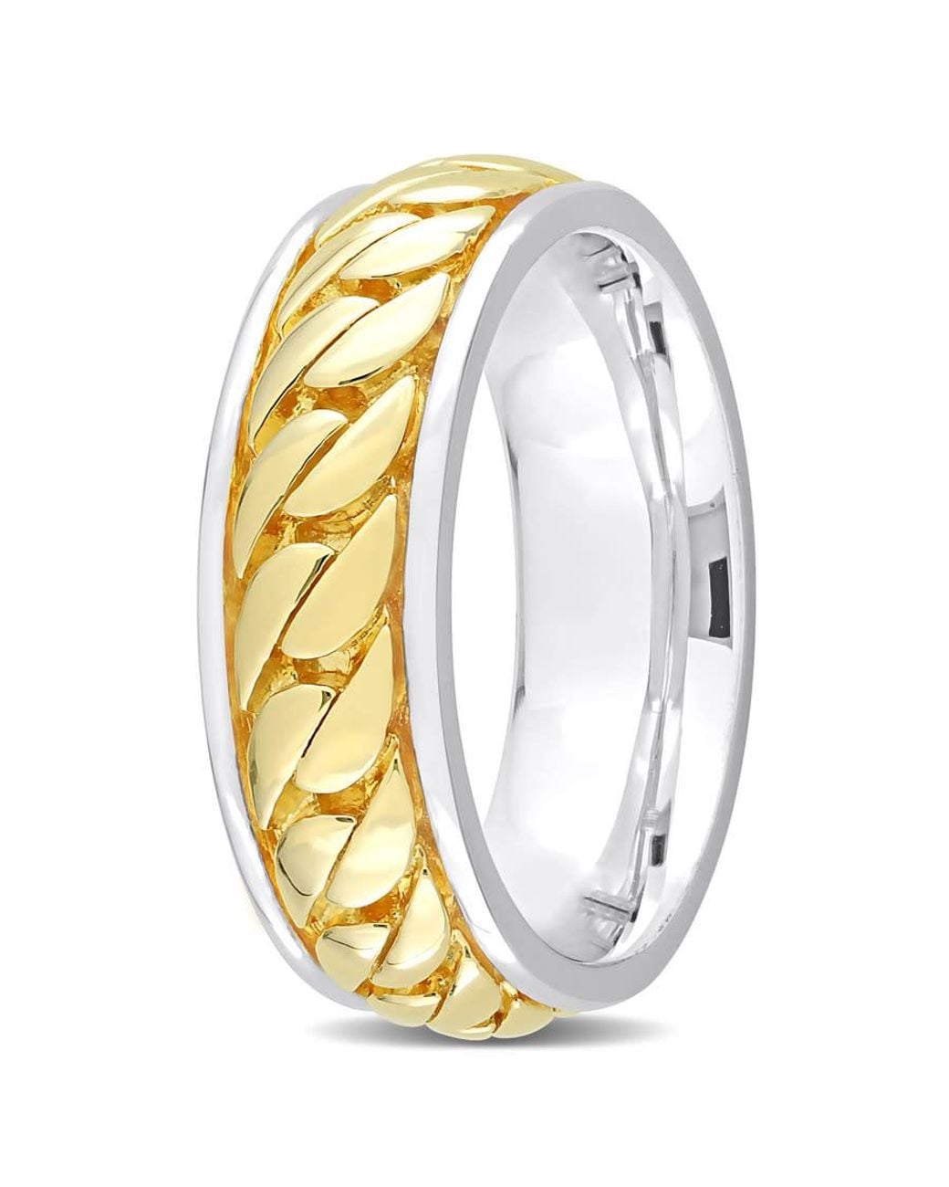 Amour Metallic Ribbed Design Ring for men