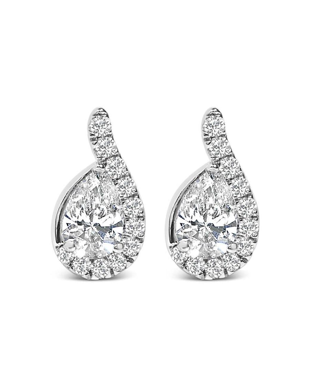 Haus of Brilliance Metallic 14K 5/8 Cttw Lab Grown Diamond Tear Drop Halo Stud Earring for men