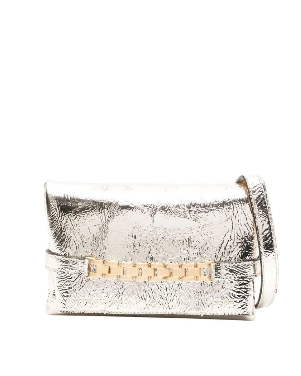 Victoria Beckham Metallic Mini Chain-Detail Pouch Bag