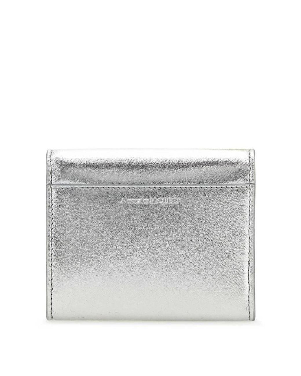 Alexander McQueen Gray Logo-Detailed Leather Wallet