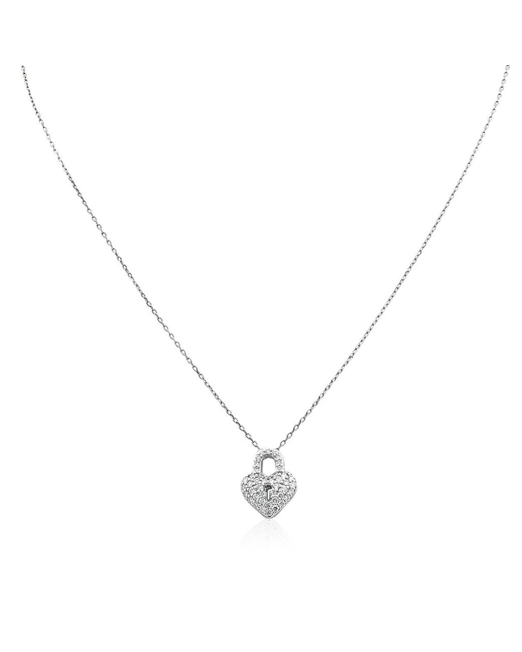 Roberto Coin Metallic Diamond Heart Lock Necklace for men