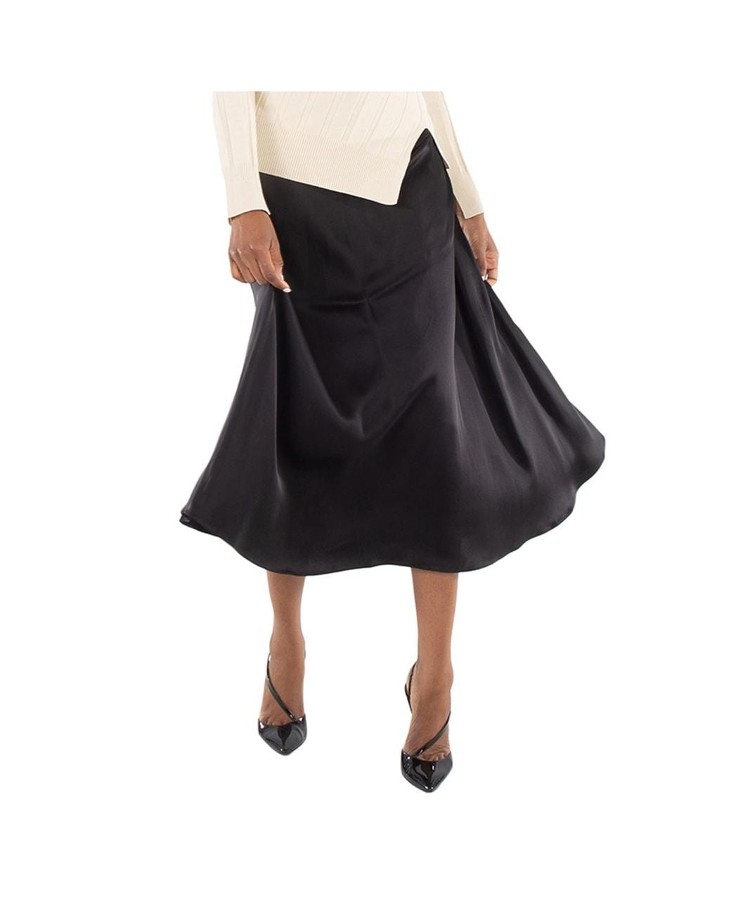 Stella McCartney Black Asymmetric Draped Midi Skirt