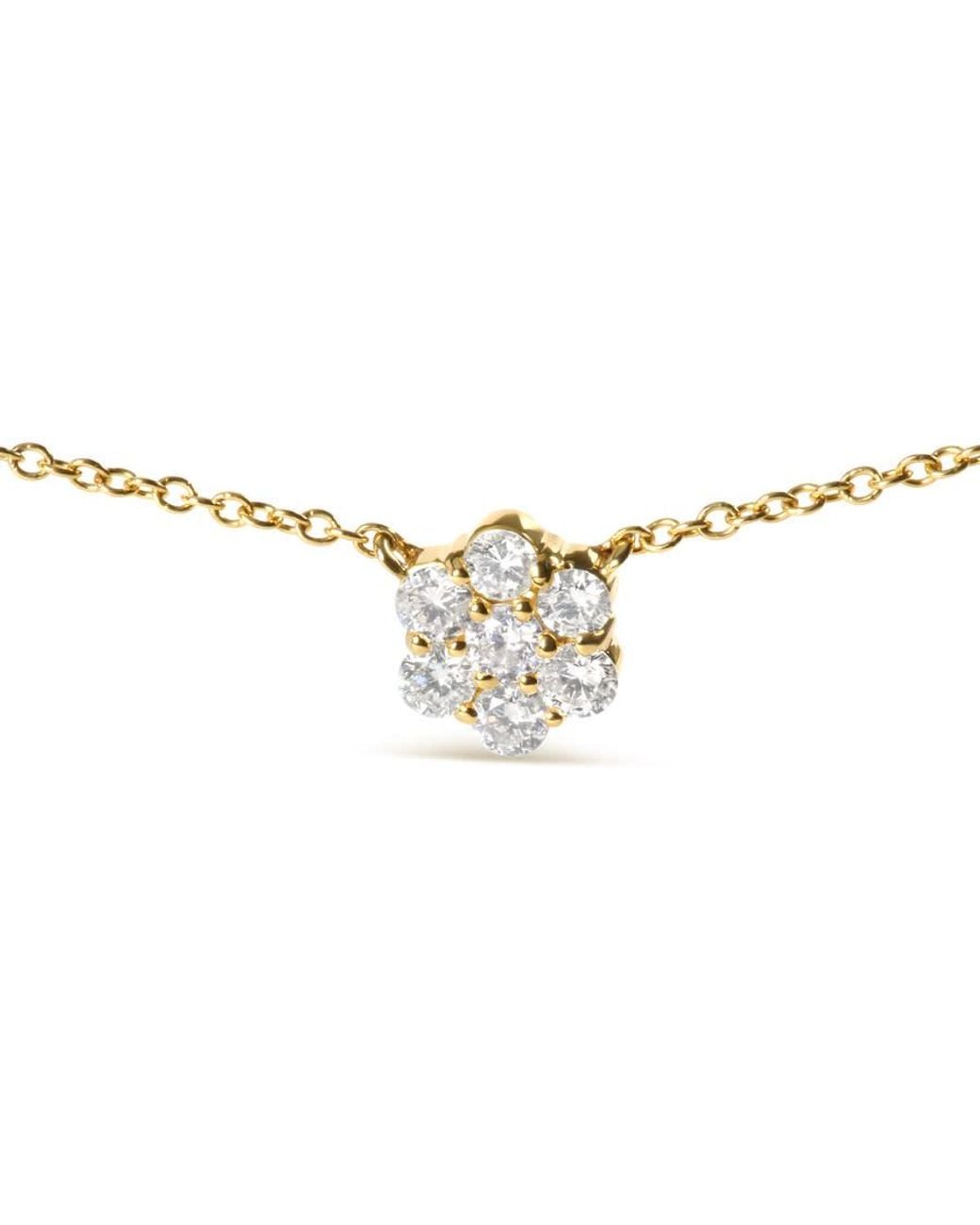 Haus of Brilliance Metallic 14K 2.00 Cttw Diamond Cluster 18" Station Necklace (I-J Color, I1-I2 Clarity) for men