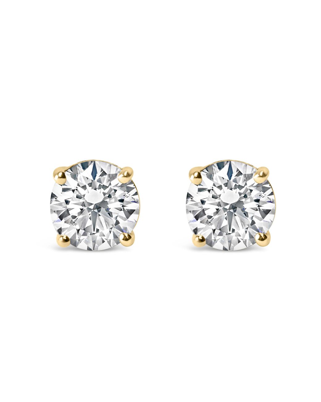 Haus of Brilliance Metallic 14K 2.00 Cttw Lab Grown Round Brilliant-Cut Diamond Classic 4-Prong Stud Earrings With Screw Backs (F-G Color, Vvs2-Vs1 Clarity) for men