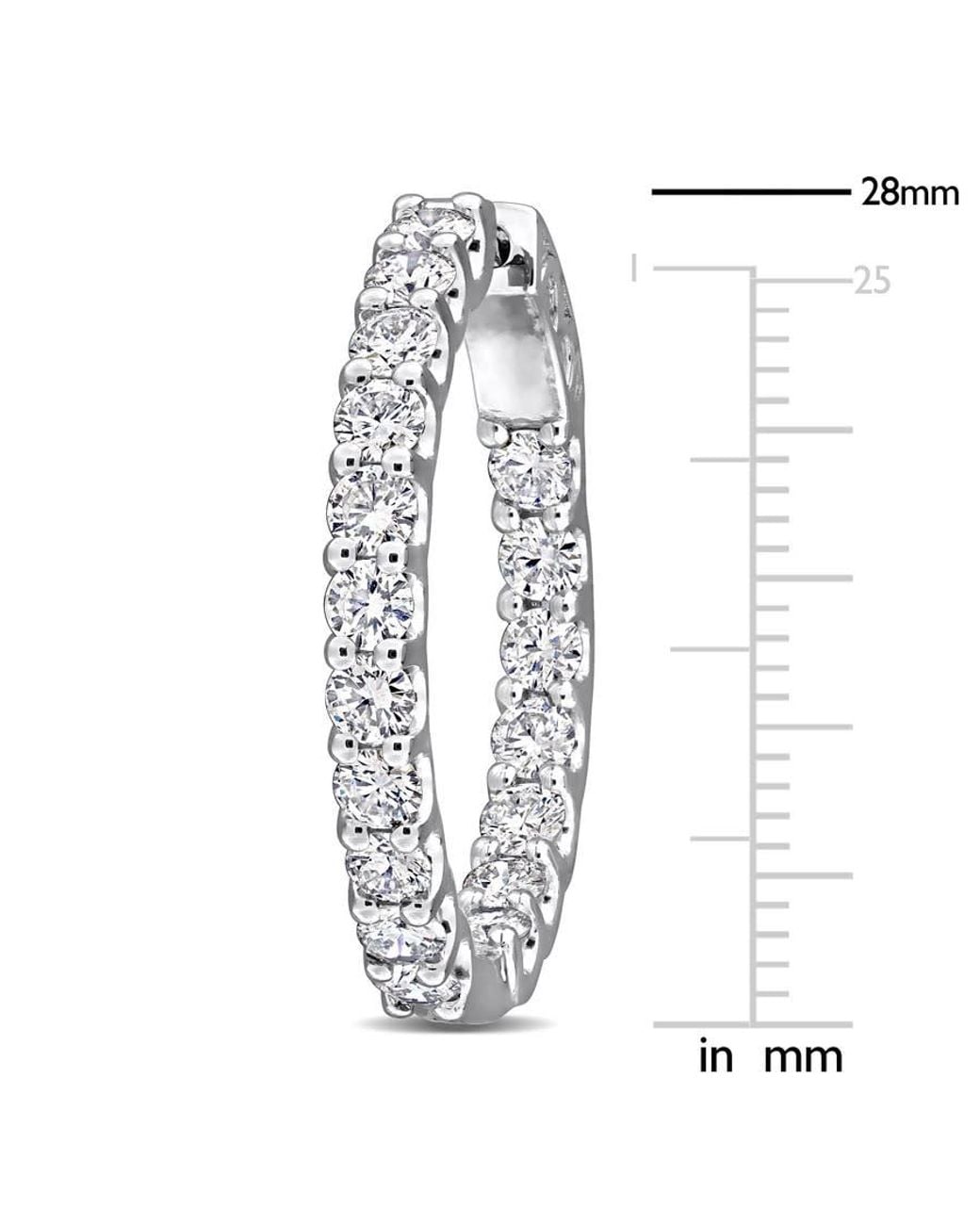 Created Forever Metallic 3 5/8Ct Tw Lab-Grown Diamond Inside Outside Hoop Earrings for men