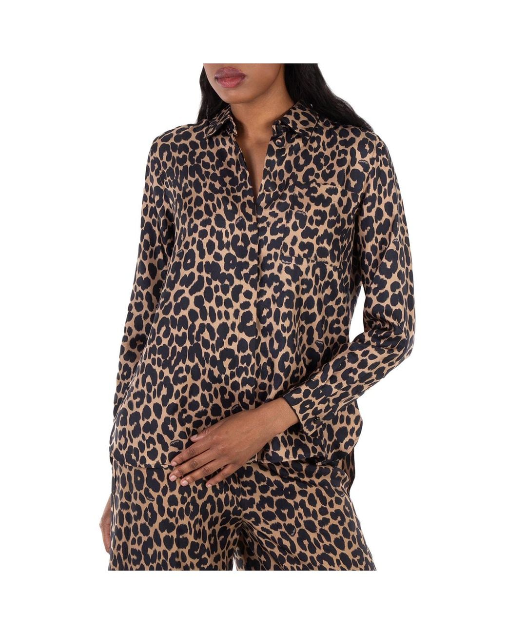 Max Mara Brown Leopard Print Silk Shirt