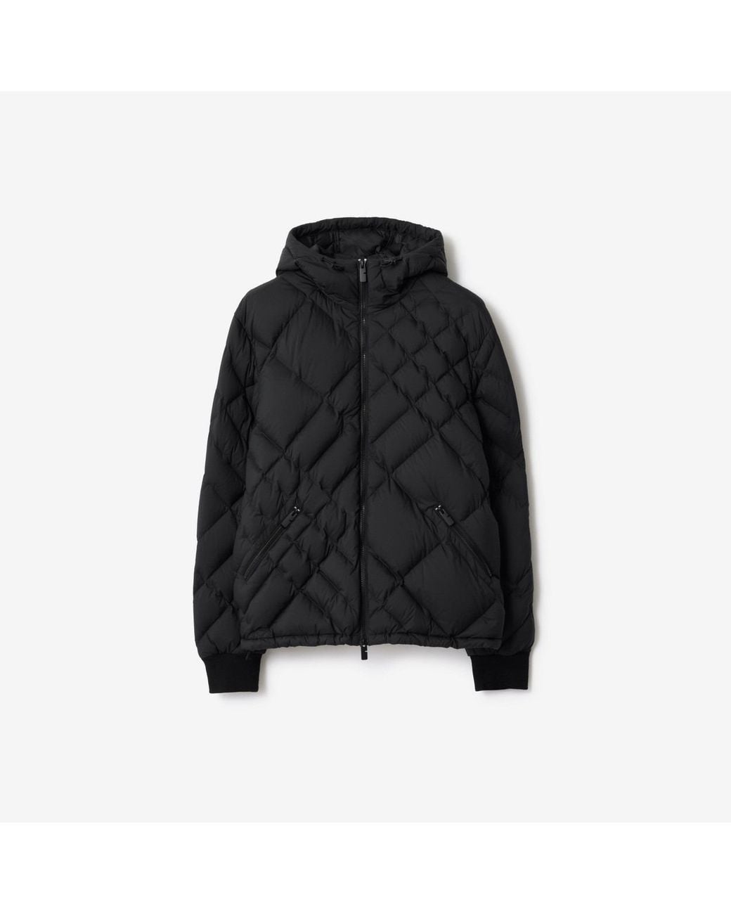 Burberry Black Check-Stitch Nylon Doversgreen Puffer Jacket for men