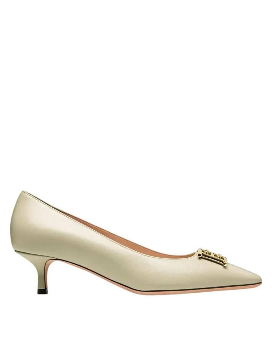 Bally Metallic Evanca 45 Leather Pumps, Brand Size 35 Us