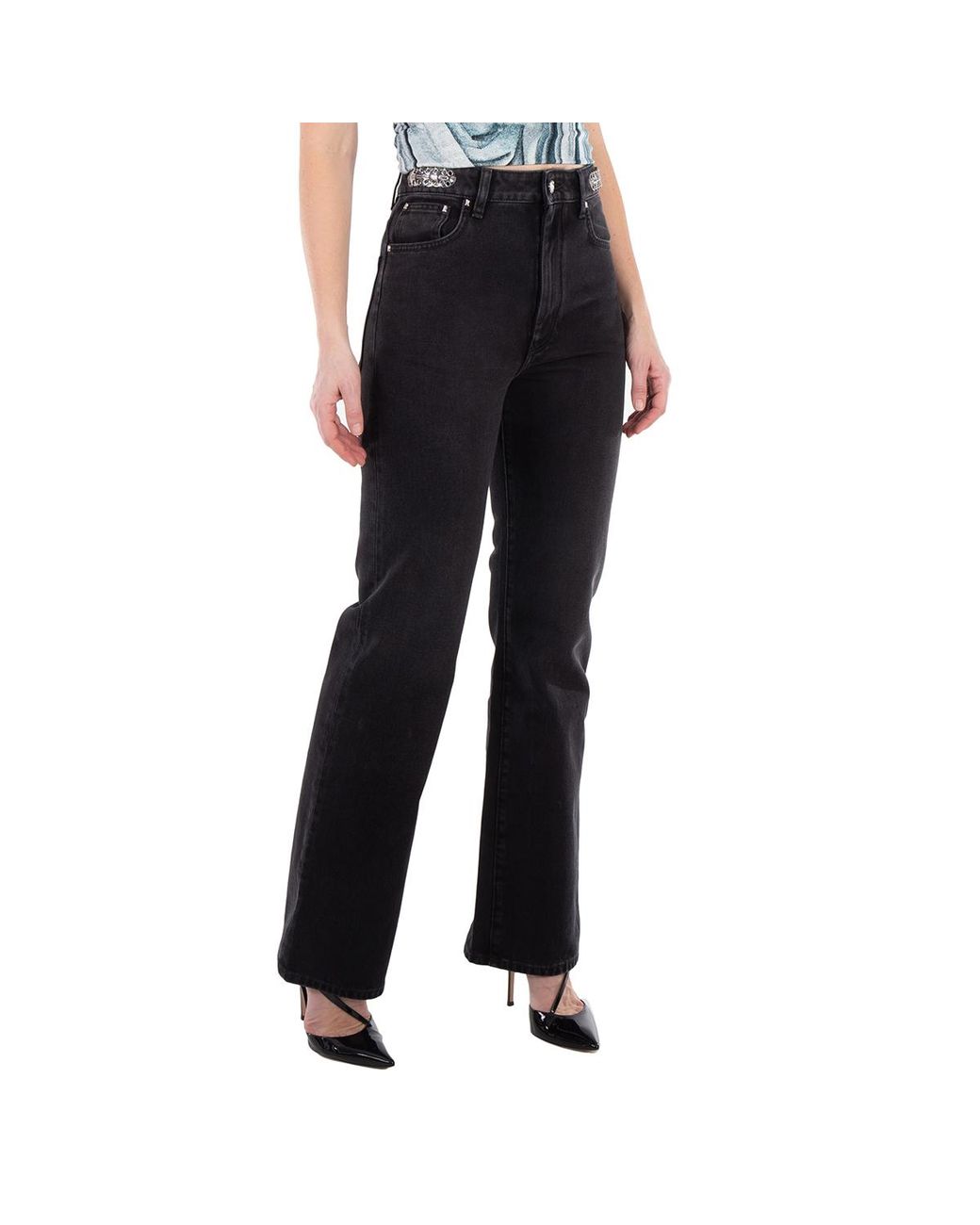 Rabanne Black Ladies 1969 Cotton Straight-Leg Jeans, Waist for men