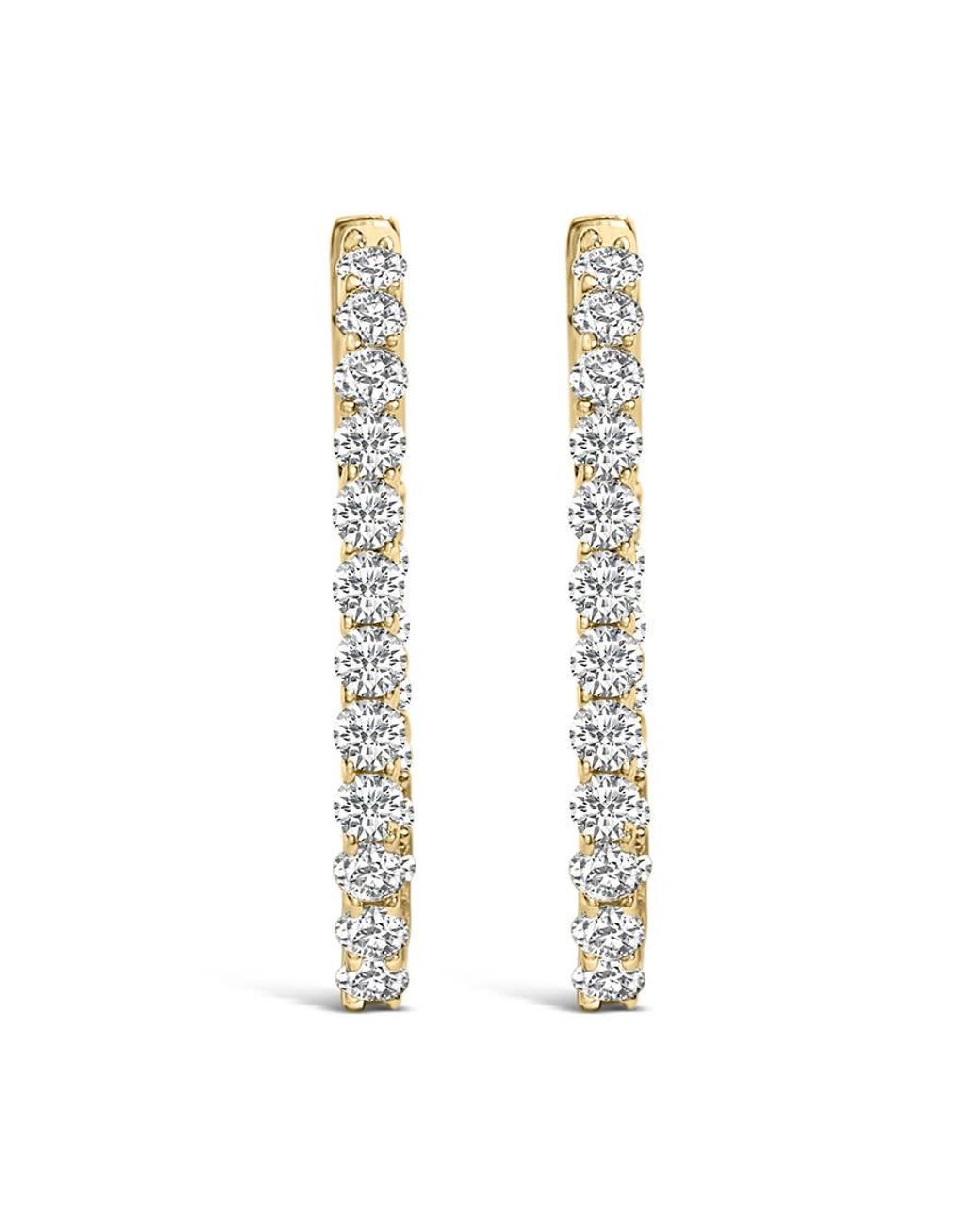 Haus of Brilliance Metallic 14K 1.0 Cttw Oval Lab Grown Diamond Hoop Earrings for men